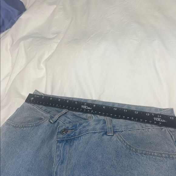 Denim asymmetrical at zipper maxi skirt - Picture 7 of 8